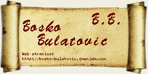 Boško Bulatović vizit kartica